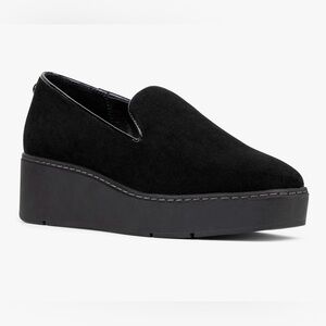 $109+ Donald J Pliner Witty Black Suede Platform Loafers Slip On Shoes Women’s